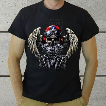 T-Shirt. Biker. Helm.  U-T-s-BkH-44 фото